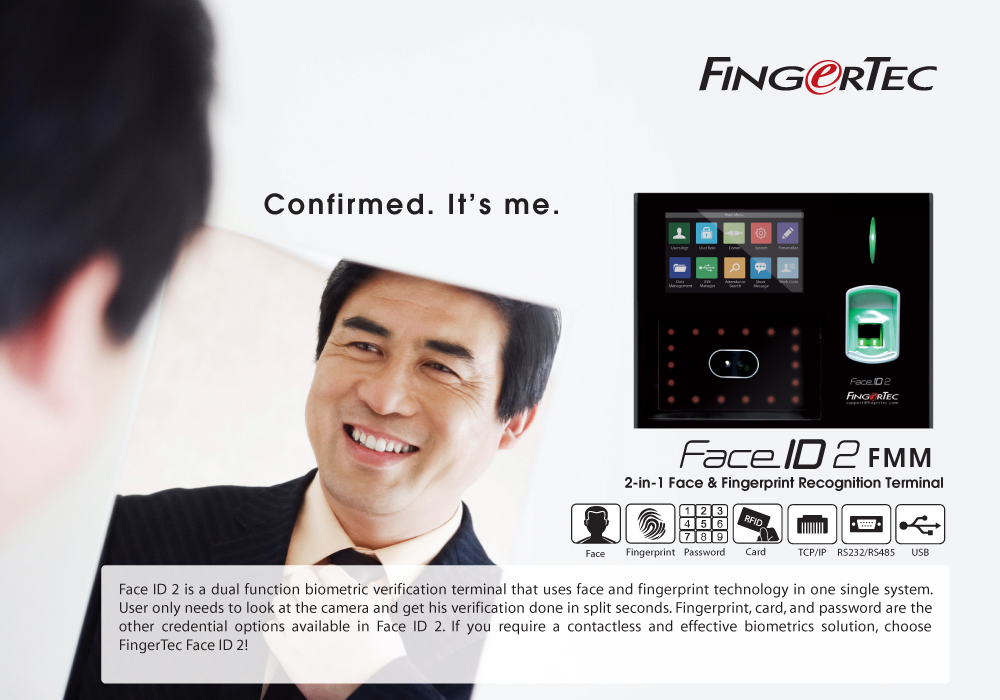 FingerTec Face ID 2 FMM | Providing fingerprint, face recognition, and